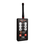 Black Nordic Clays remote control device with buttons and branding on a transparent background